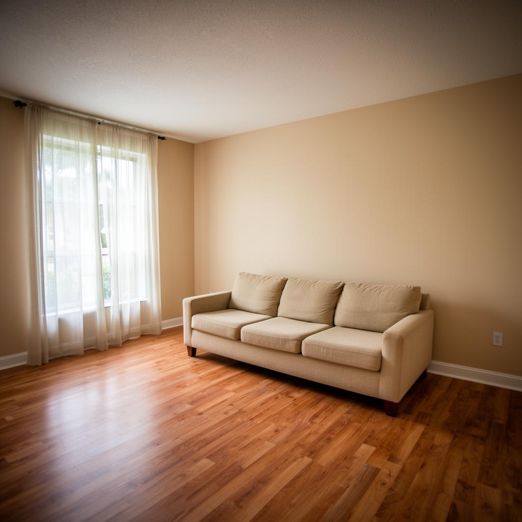 Quiet empty living room with no showings